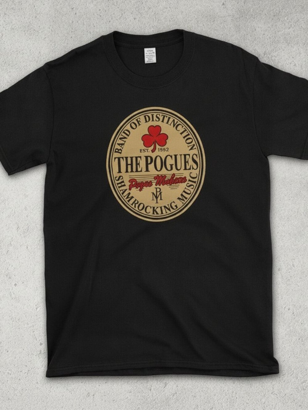 Vintage Celtic Music Graphic Tee Black Shamrock Retro Band Inspired Shirt